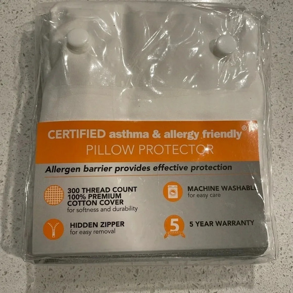 Beautyrest silver certified asthma & allergy friendly pillow protector size King - Picture 3 of 3